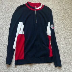 Tommy Hilfiger Black and Red Zip Up Sweater